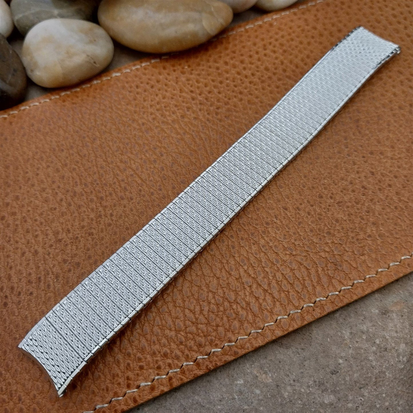 Vintage 17.2mm 10K White Gold-Filled Classic Speidel Thinline Unused Watch Band
