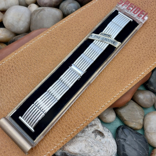 1955 19mm 18mm 16mm White Gold-Filled Speidel In The Groove Vintage Watch Band