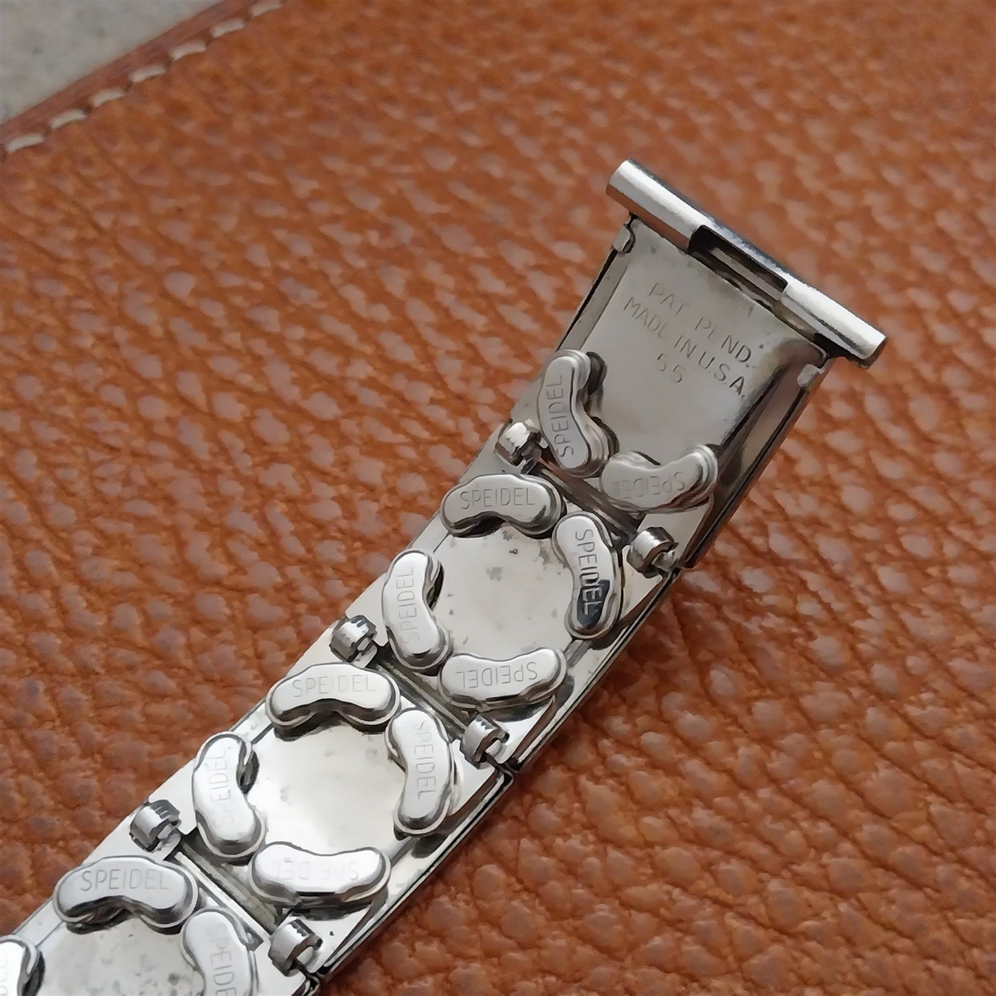 1955 19mm 18mm 16mm White Gold-Filled Speidel In The Groove Vintage Watch Band