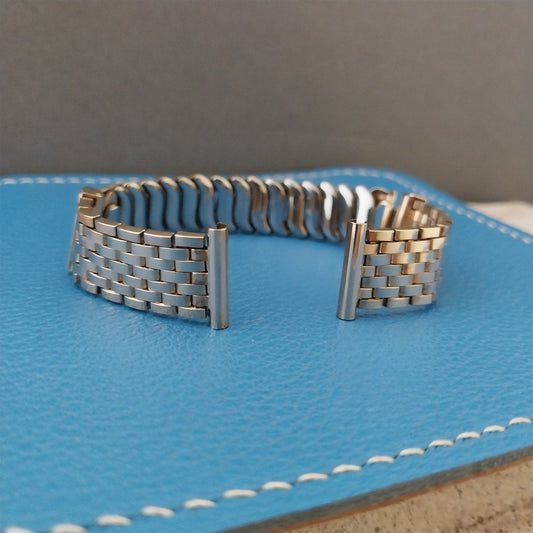 1940s Yellow Gold-Filled Brick Link Expansion Kestenmade nos Vintage Watch Band