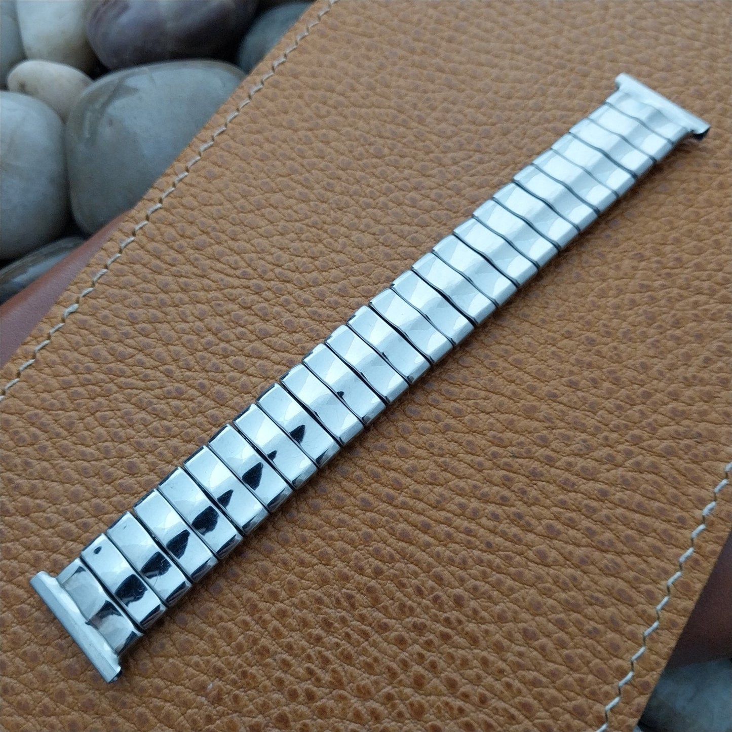 Stainless Steel Scissor-Expansion Short nos Foster USA 1950s Vintage Watch Band