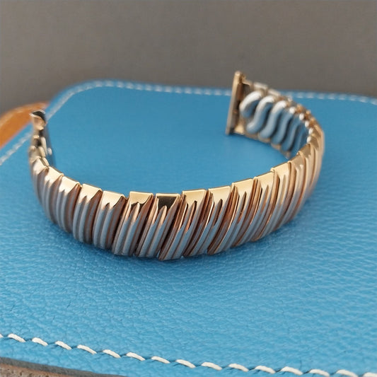 Vintage 19mm 18mm 17mm Bretton Rose Gold-Fill Unused 1940s Expansion Watch Band