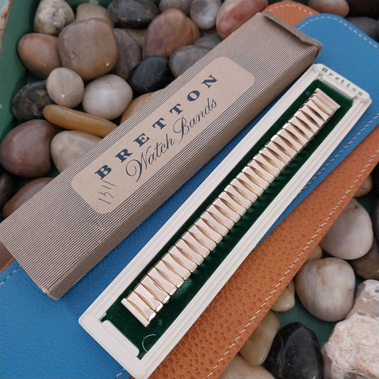Bretton USA 12K Gold-Filled DeLuxe 1940s Classic Vintage Watch Band In Box