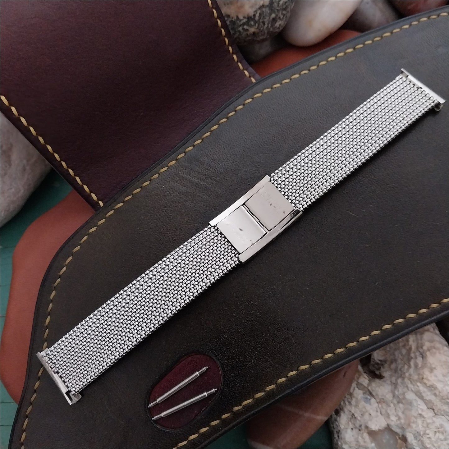 18mm 19mm Stainless Steel Expansion Mesh Evinger Unused 1970s-1980s Watch Band