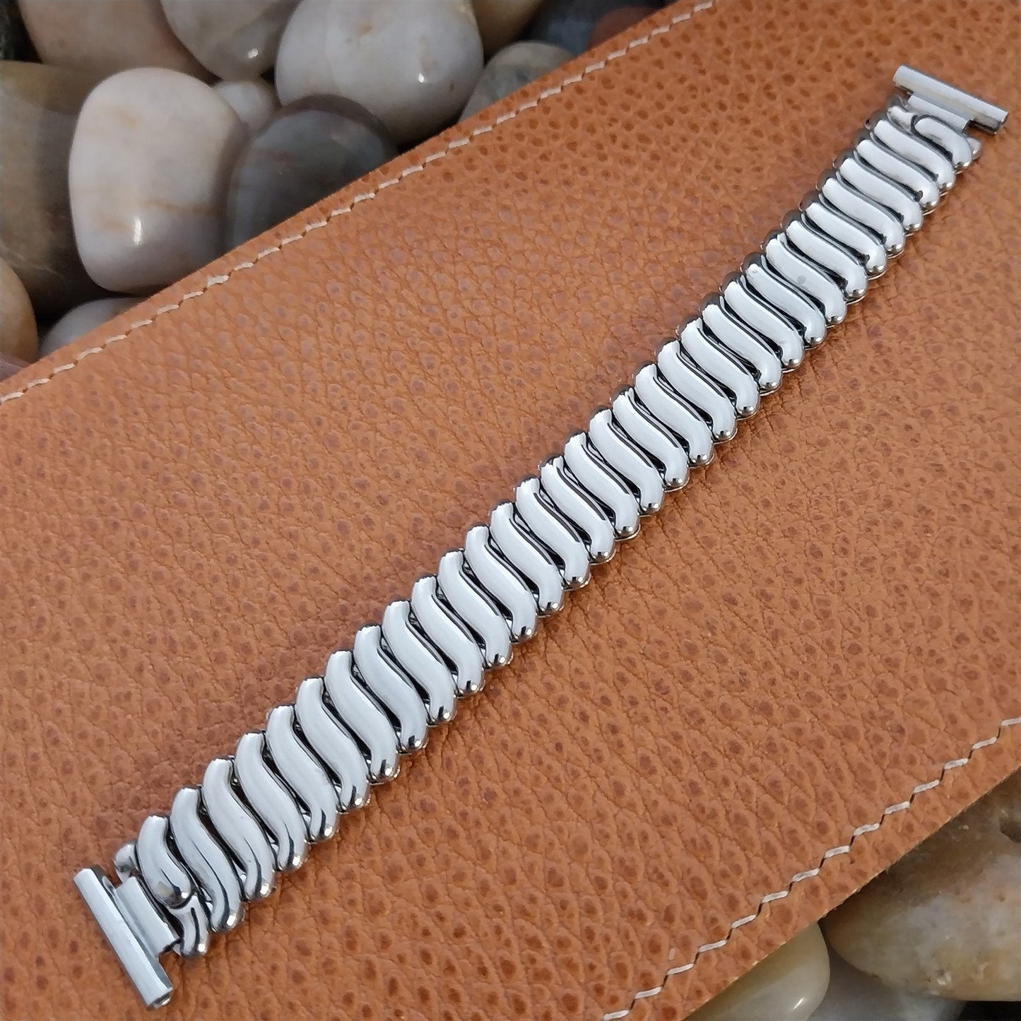Vintage 1951 Flex-Let 5/8" Stainless Steel Classic Stretch Unused Watch Band