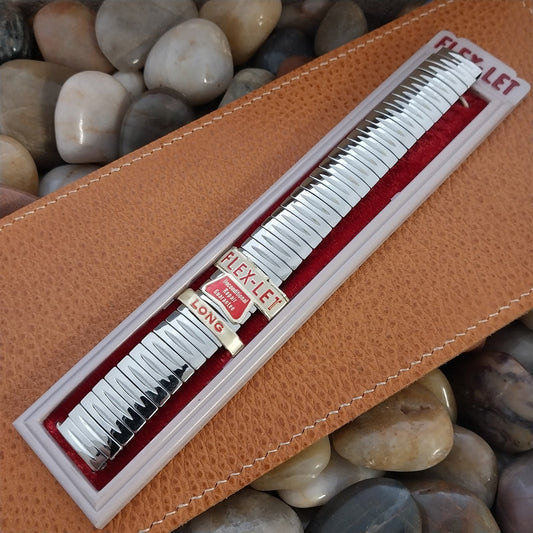 Long 1957 Stainless Steel 5/8" Flex-Let USA Unused nos Vintage Watch Band