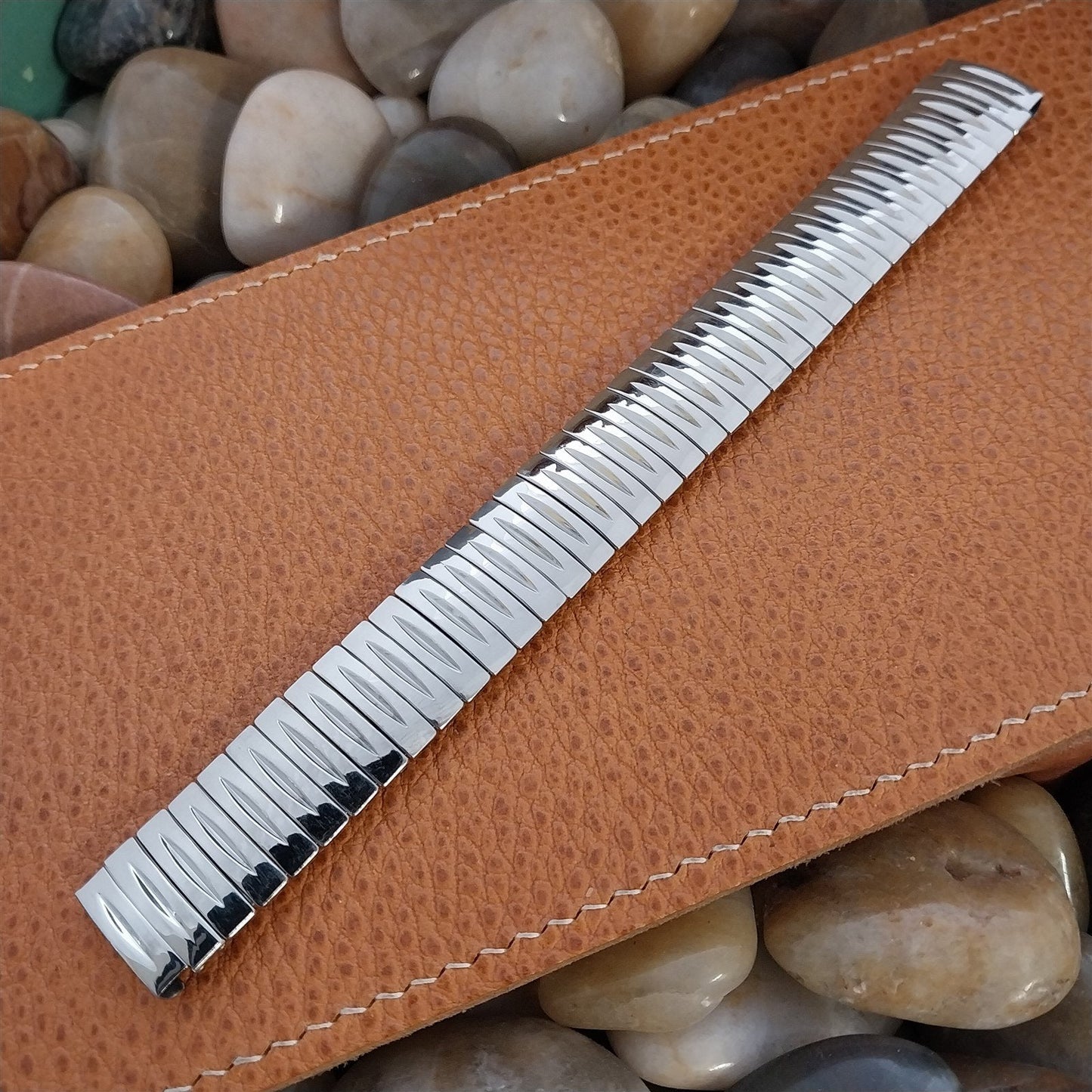 Long 1957 Stainless Steel 5/8" Flex-Let USA Unused nos Vintage Watch Band