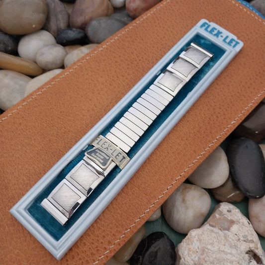 White Gold-Filled 17.2mm 1959 Flex-Let USA MCM Unused Vintage Watch Band