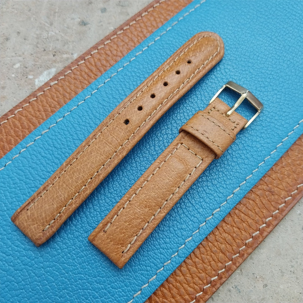 5/8" 15.6mm T&C Rolled Edge Pigskin 1950s Vintage Watch Strap