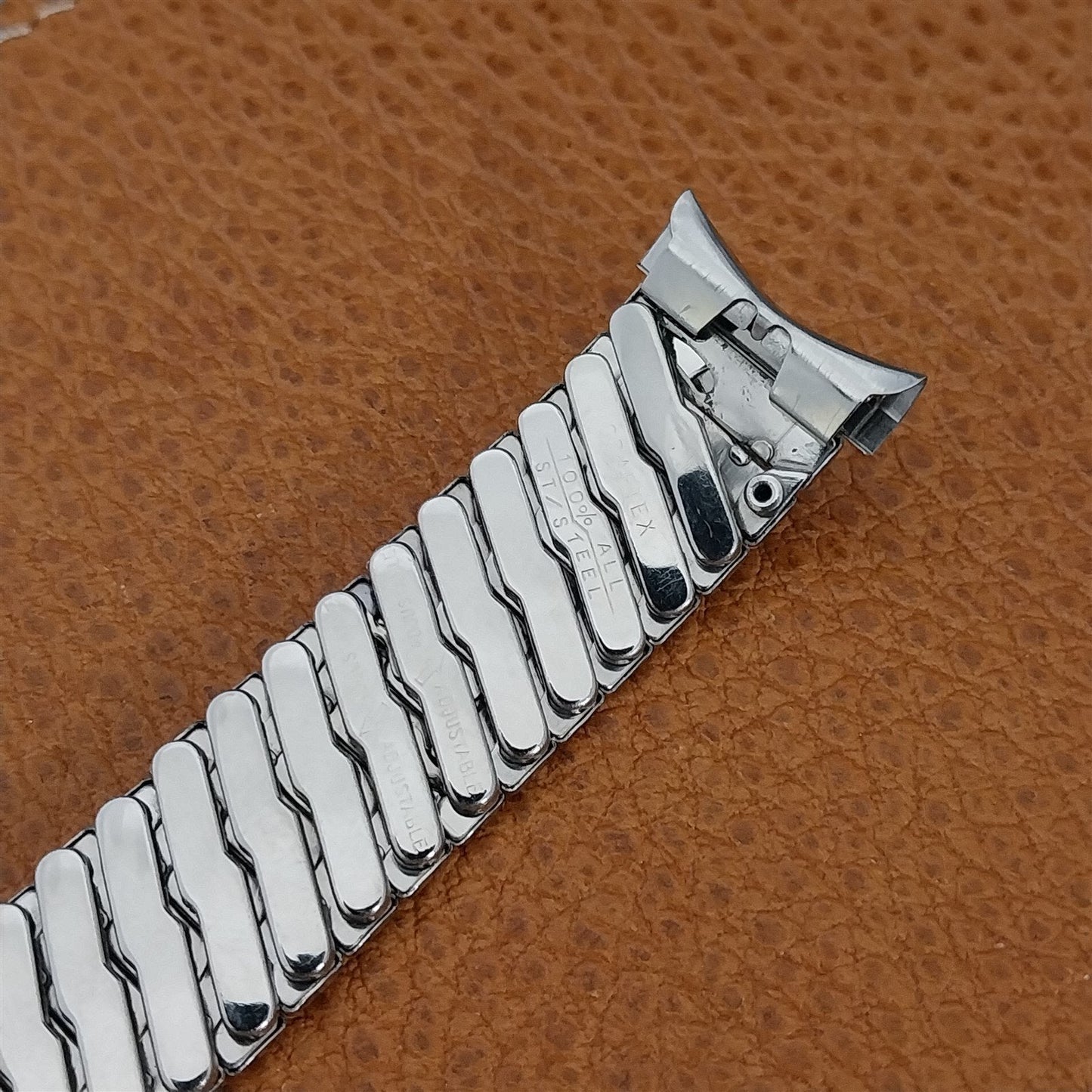 NOS 1960s Baldwin Stainless Steel Scissor Expansion Vintage Watch Band