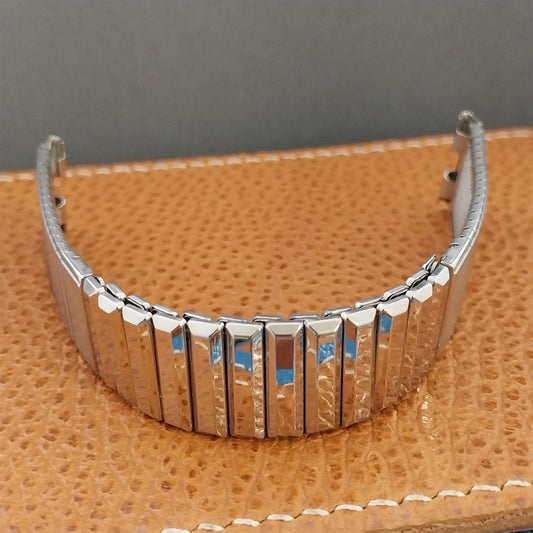 Vintage Bulova Sea King FE Stainless Steel & Black Corfam Unused Watch Band