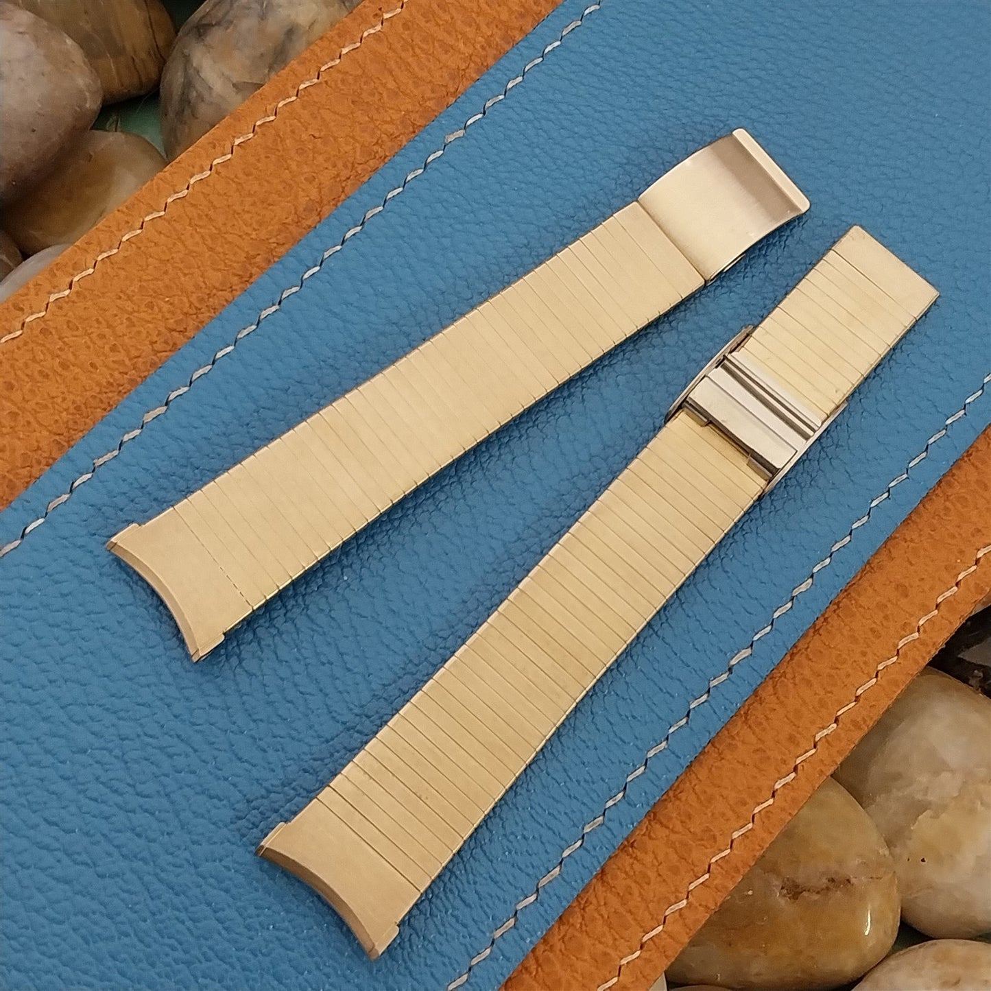 Vintage 1970s 16mm 17mm Bulova 10k Yellow Gold rgp nos Unused Watch Band