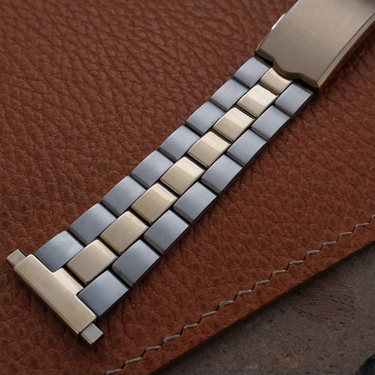 Gold RGP & Stainless Steel Speidel 1960s Vintage Watch Band 18mm 19mm 20mm