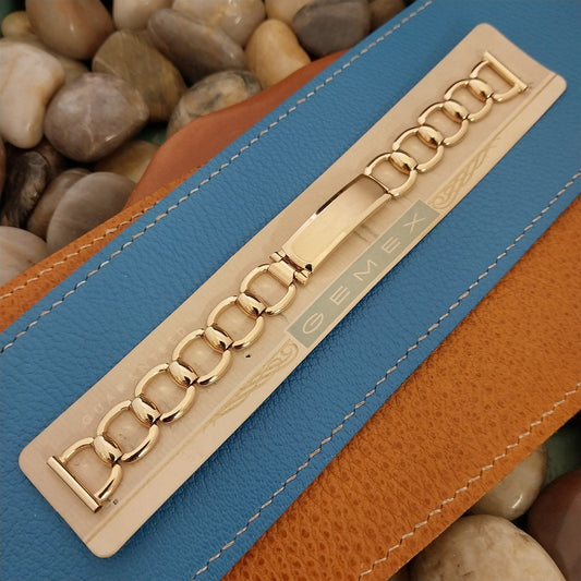5/8" Deco 12k Yellow Gold-Filled Unused Gemex USA nos 1940s Vintage Watch Band