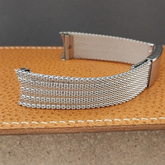Vintage 18mm Stainless Steel Mesh Hadley USA 1970s Unused Classic Watch Band