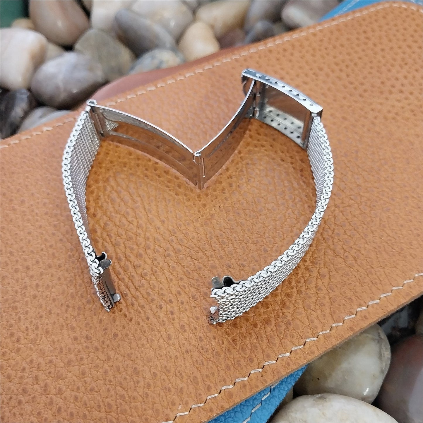 Vintage 18mm Stainless Steel Mesh Hadley USA 1970s Unused Classic Watch Band