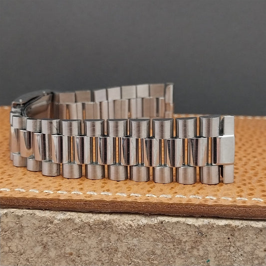 19mm Stainless Steel President Solid Link Hadley Unused 1960s Vintage Watch Band
