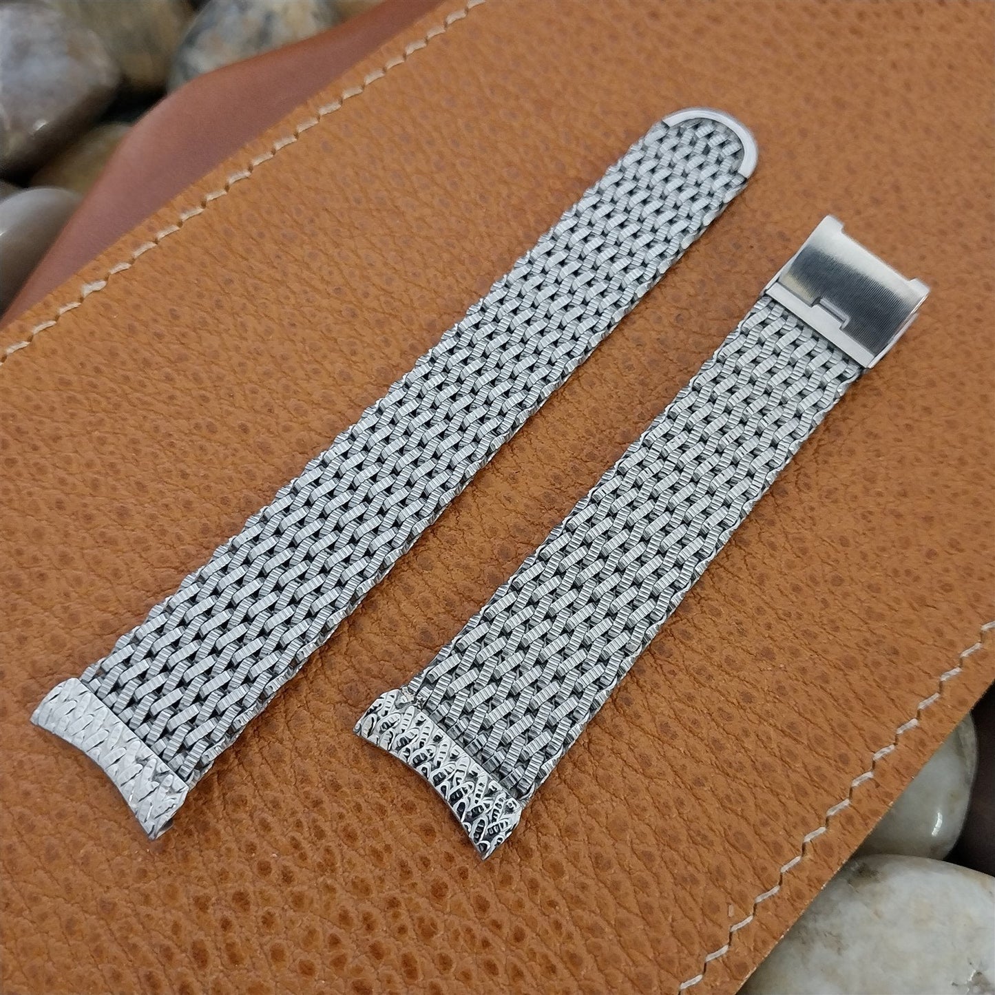 Vintage 19mm 18mm 17mm Stainless Steel Mesh Hadley Unused nos 1960s Watch Band