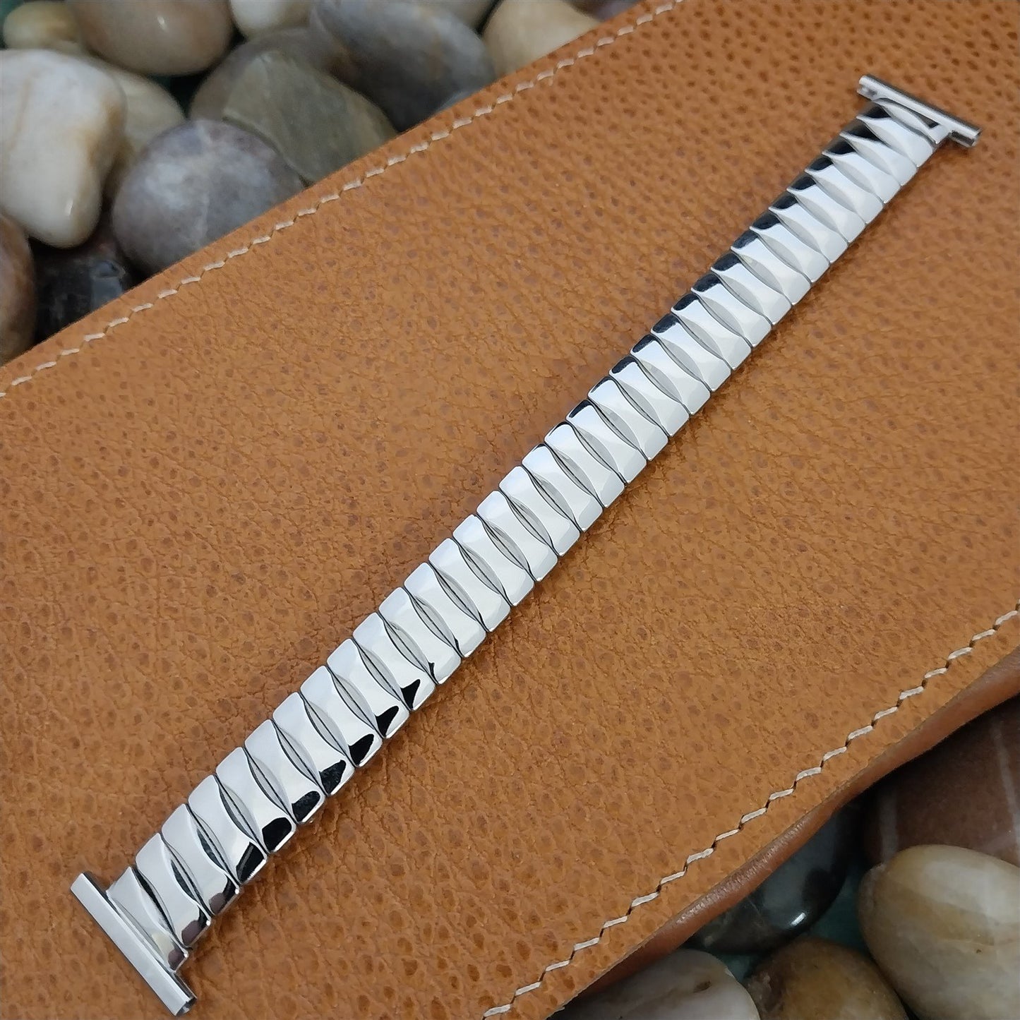 Long 1950s Bellavance Stainless Steel Expansion nos Vintage Watch Band 16mm-19mm