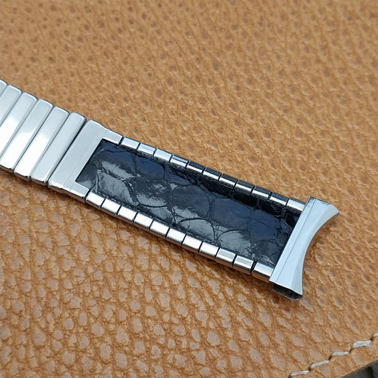JB Champion USA Stainless Steel & Alligator nos 1950s Vintage Watch Band