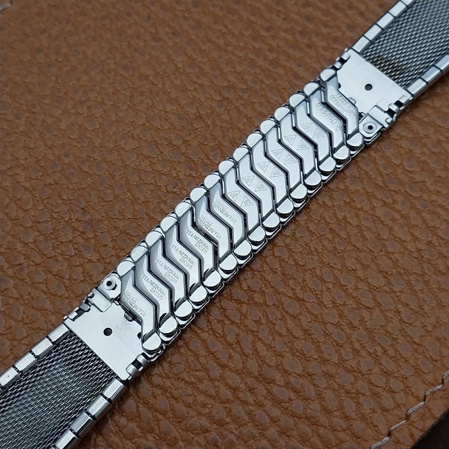 JB Champion USA Stainless Steel & Alligator nos 1950s Vintage Watch Band