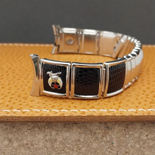 1950s Shriner Stainless Steel & Lizard JB Champion Mason Vintage Watch Band