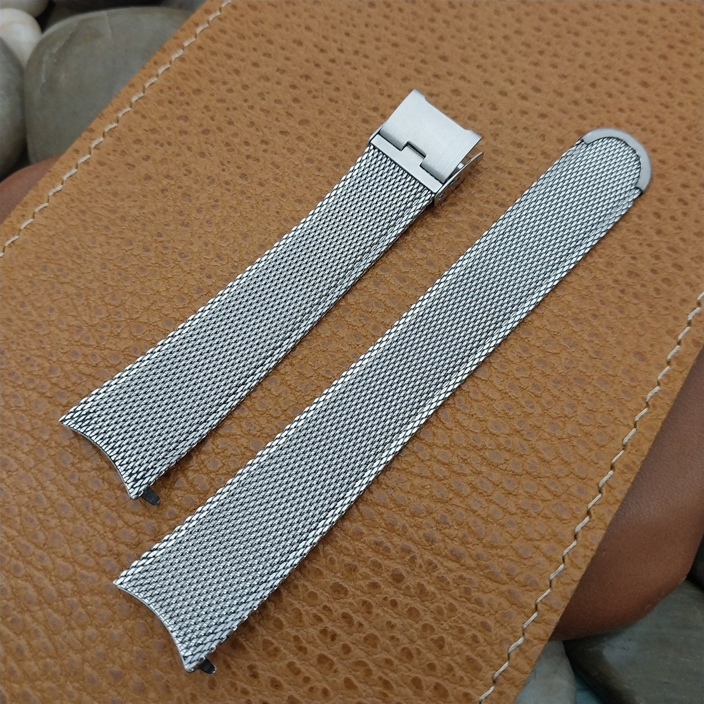 17.2mm Stainless Steel Mesh JB Champion USA Unused nos 1960s Vintage Watch Band