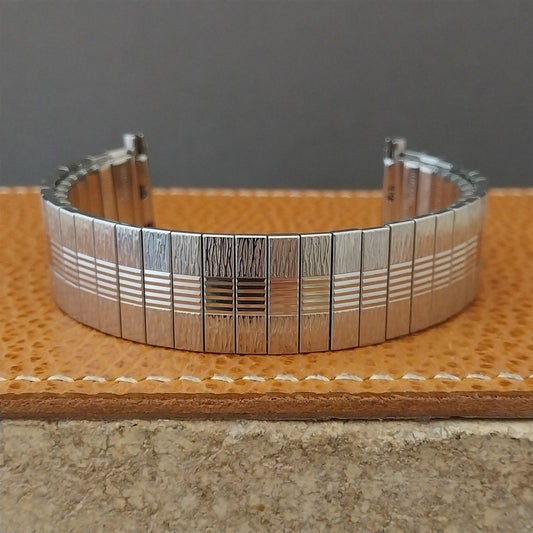 1970s Bulova Stainless Steel nos Long Vintage Watch Band nos 16mm-19mm