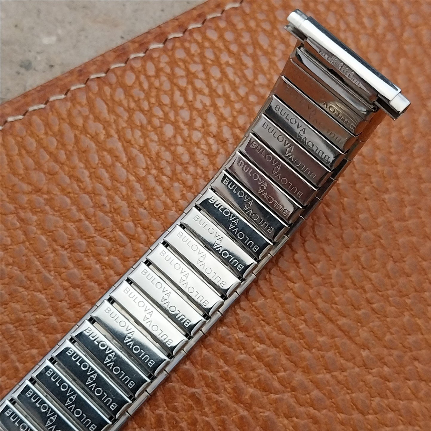 1970s Bulova Stainless Steel Stretch 16mm 17mm 18mm 19mm Vintage Watch Band