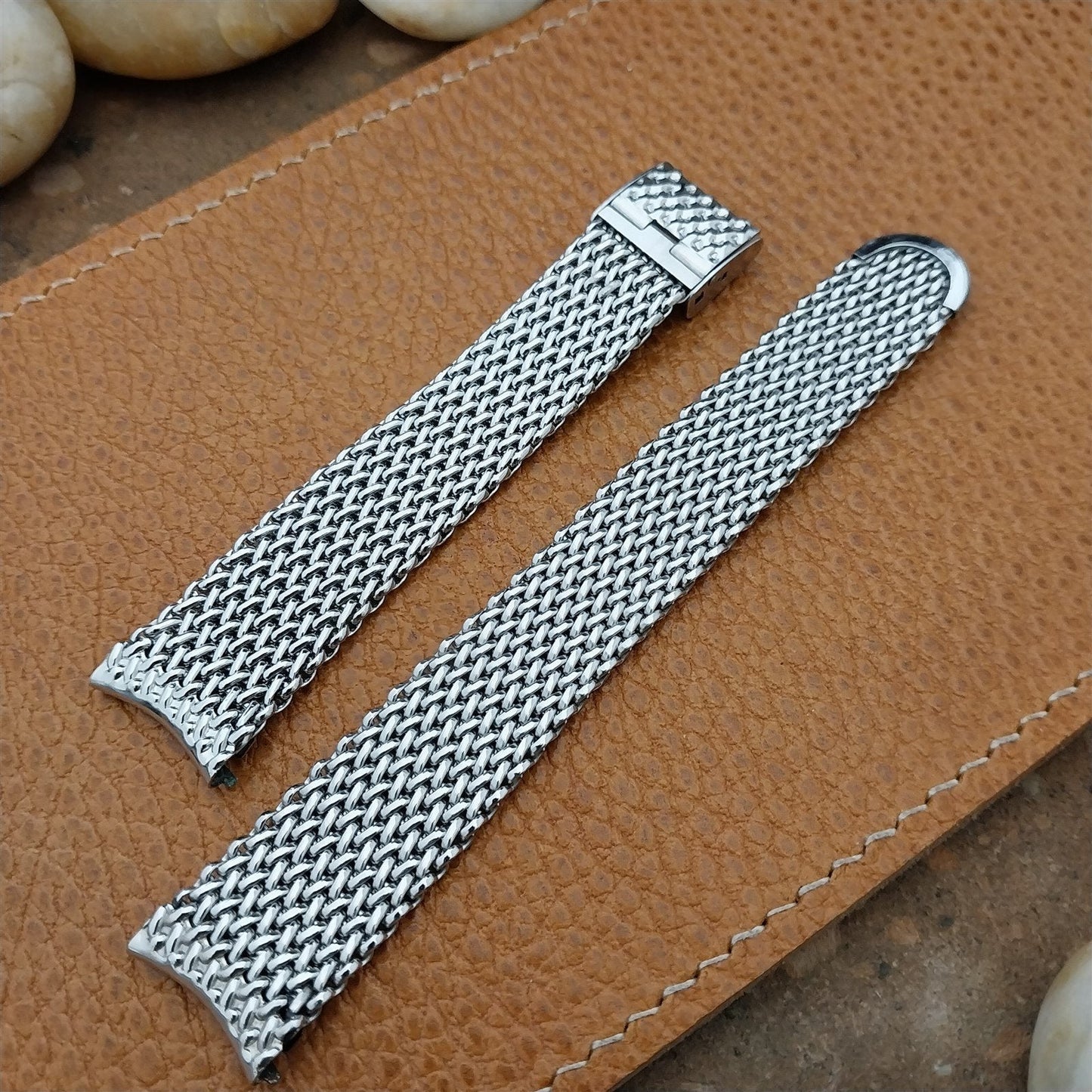 17.2mm Stainless Steel Mesh JB Champion USA nos 1960s Vintage Watch Band