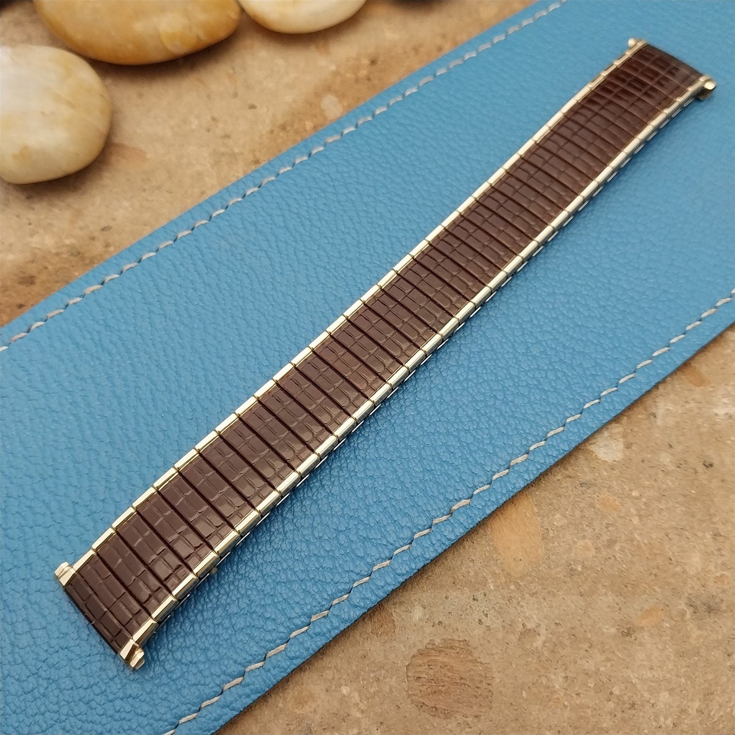 Vintage 1967 Speidel Romunda Rootbeer Brown & Classic Gold-Filled NOS Watch Band