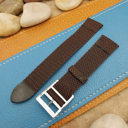 Vintage 19mm Perlon 2pc Black & Red Melange Unused 1960s Classic NOS Watch Band