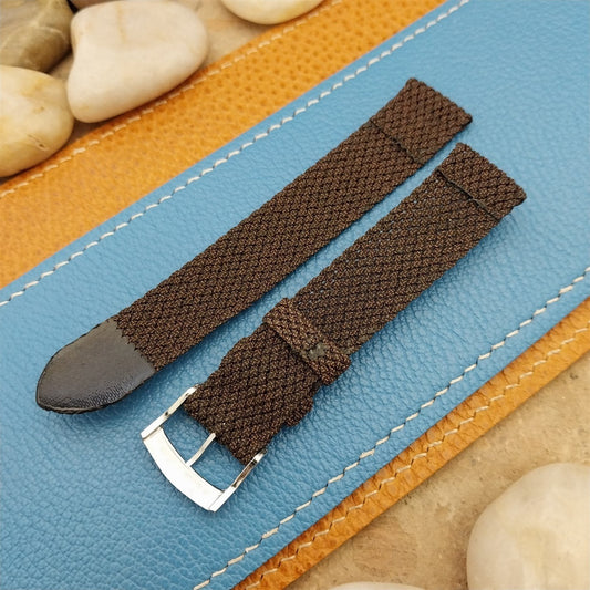 16mm Braided Perlon 2-piece Brown Melange 1960s Classic Unused Field Watch Band