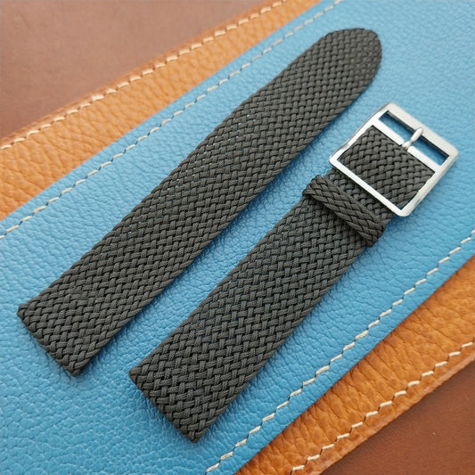 18mm Perlon Mesh 2-piece Gray 1960s nos Unused Vintage Field Watch Band