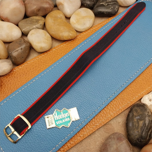 Vintage 16mm Striped Perlon Classic Single Pass Reversible NOS 1960s Watch Band