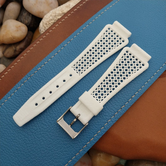 1970s Vintage 18mm Flared Rally White Diver Swiss Golay Playa Unused Watch Strap