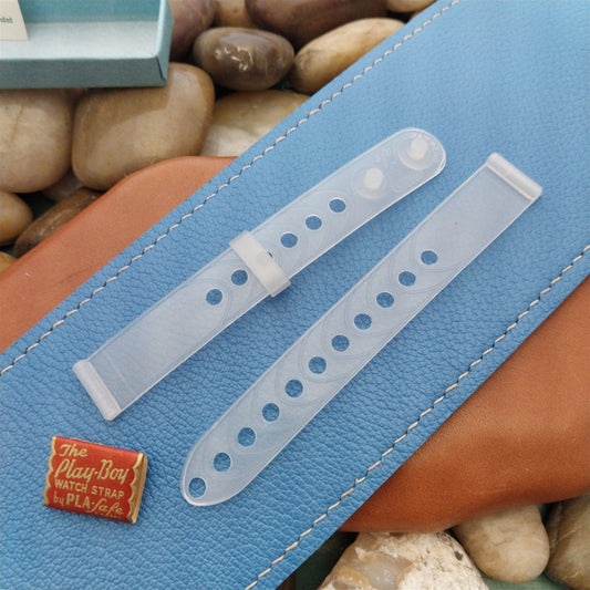 14mm Pla-Safe Clear Plastic nos Unused Classic 1940s-1950s Vintage Watch Band