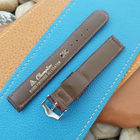 Vintage 5/8" JB Champion Single Keeper Alligator Classic 1950s Unused Watch Band