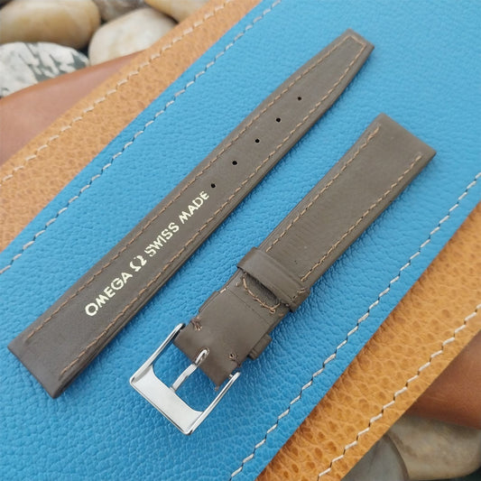 Omega 16mm Brown Calf Leather Classic Swiss nos Unused Vintage Watch Band