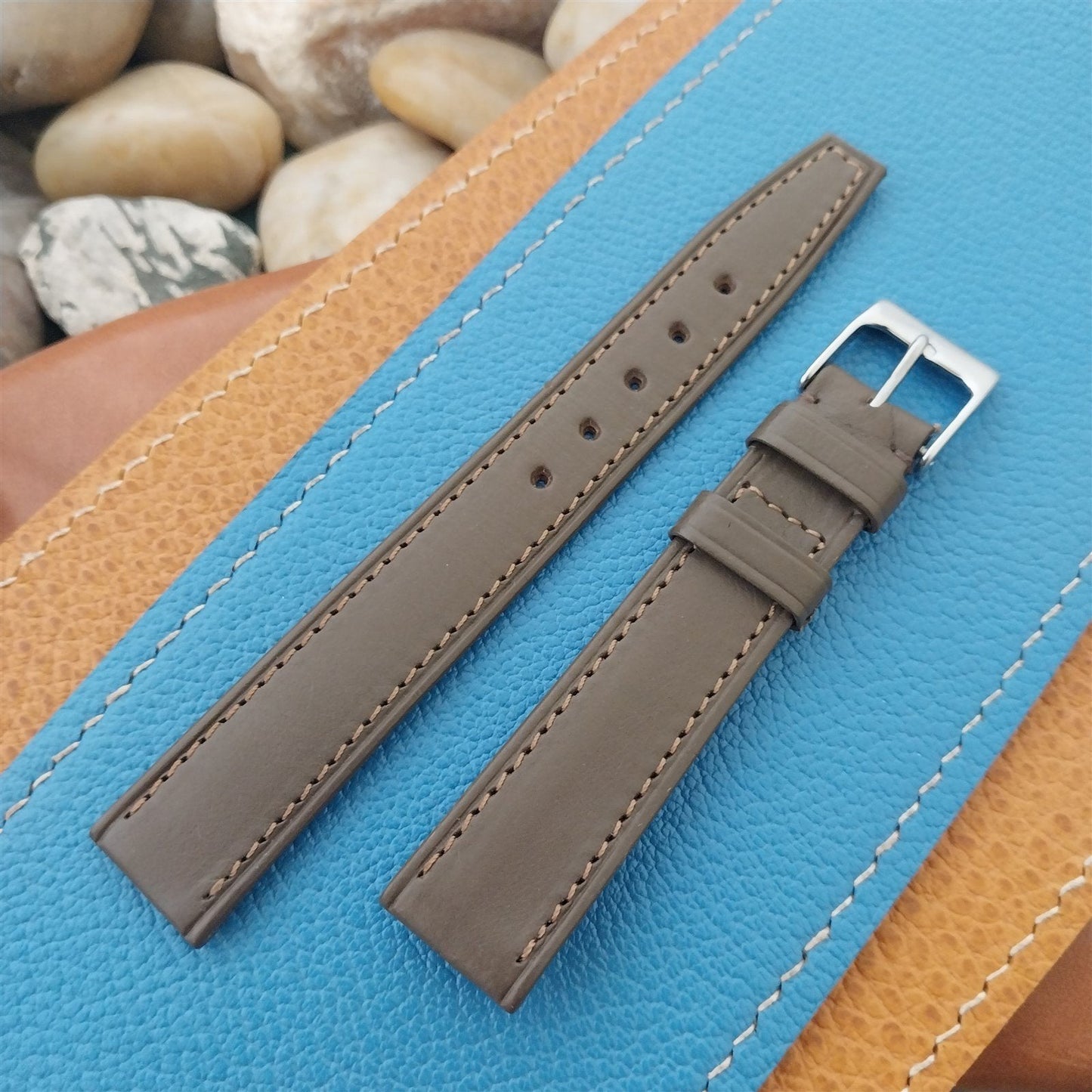 Omega 16mm Brown Calf Leather Classic Swiss nos Unused Vintage Watch Band