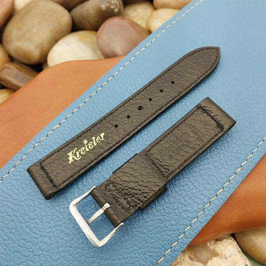 Elgin Buckle & Kreisler Black Saddle Unused 5/8" Short 1950s Vintage Watch Band