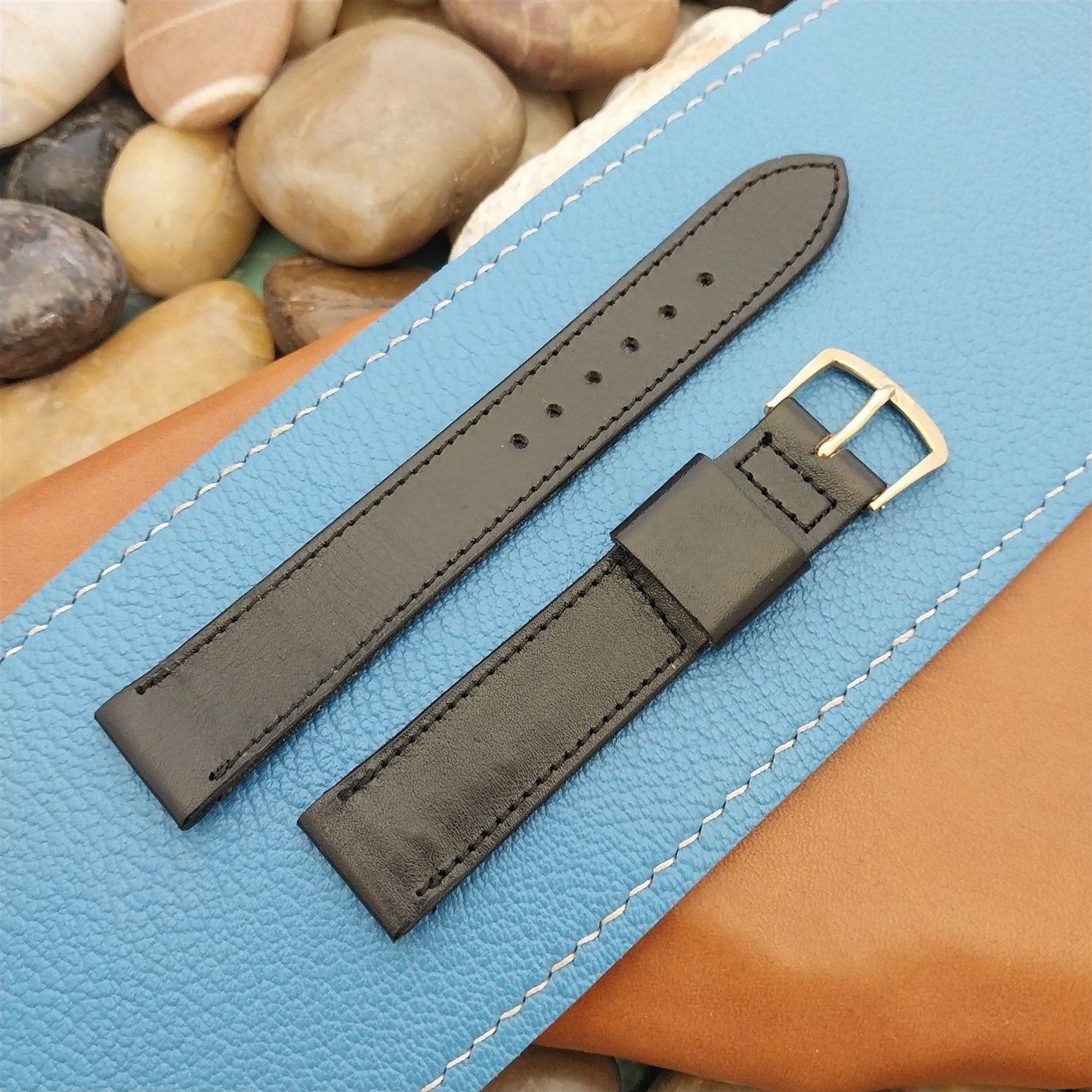 17.2mm Kalbe Tapered Norwegian Calf Leather Strap nos 1960s Vintage Watch Band