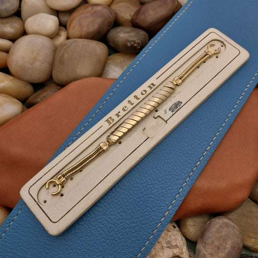 Ladies 12k Yellow Gold-Filled Bretton Single Lug Unused 1950s Vintage Watch Band