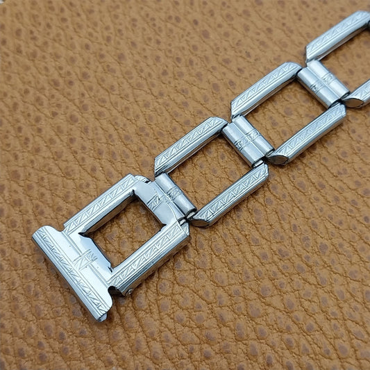 19mm Art Deco 1920s-1930s Ornate Chromium Bates & Bacon Vintage Watch Band