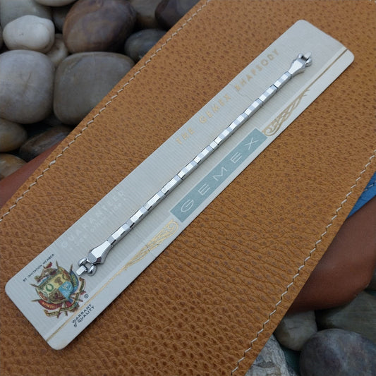 Ladies White Gold-Fill Gemex Single Lug Unused 1950s Vintage Cocktail Watch Band