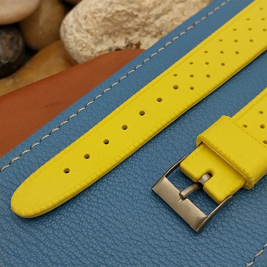 Vintage 18mm Swiss SUB Dive Yellow Strap Skindiver NOS Unused 1960s Watch Strap