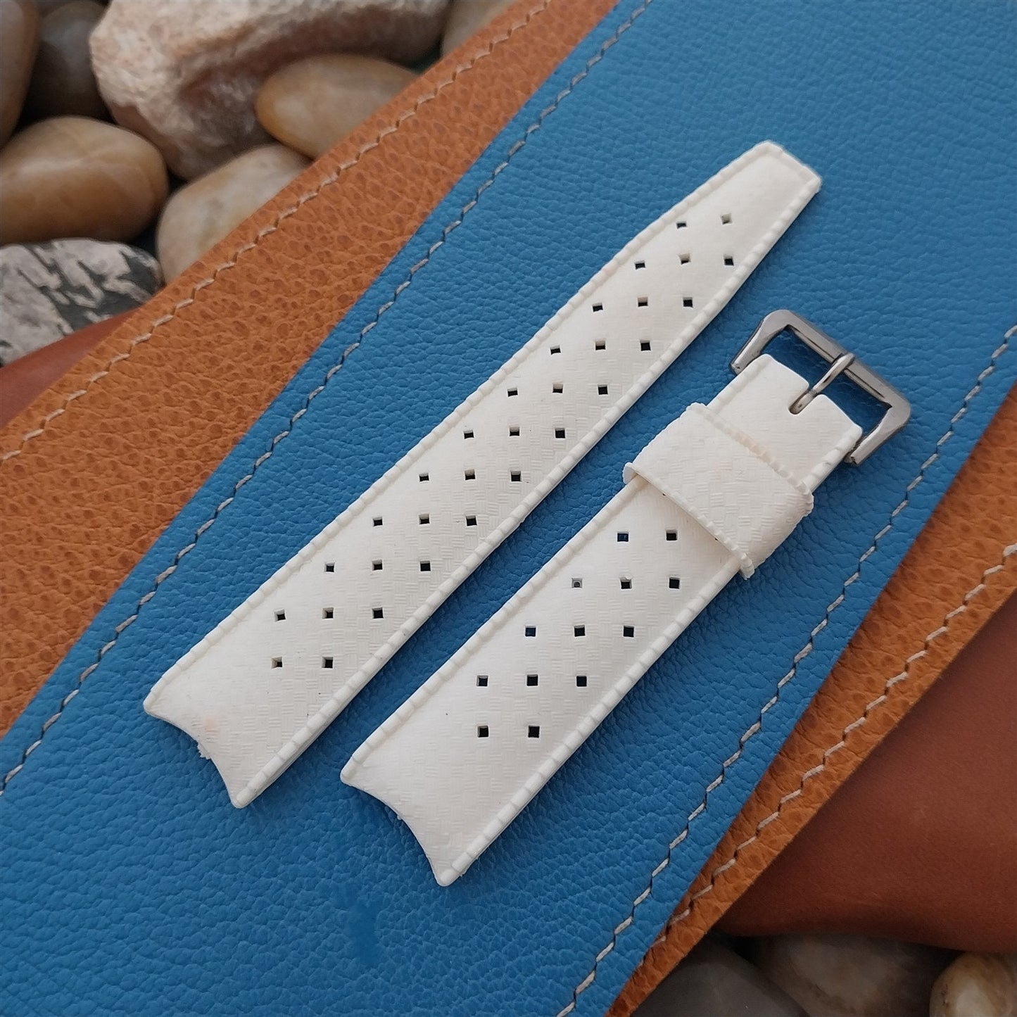 NOS 18mm Swiss Tropic Dive White Unused nos Vintage Diver Watch Band *blem*