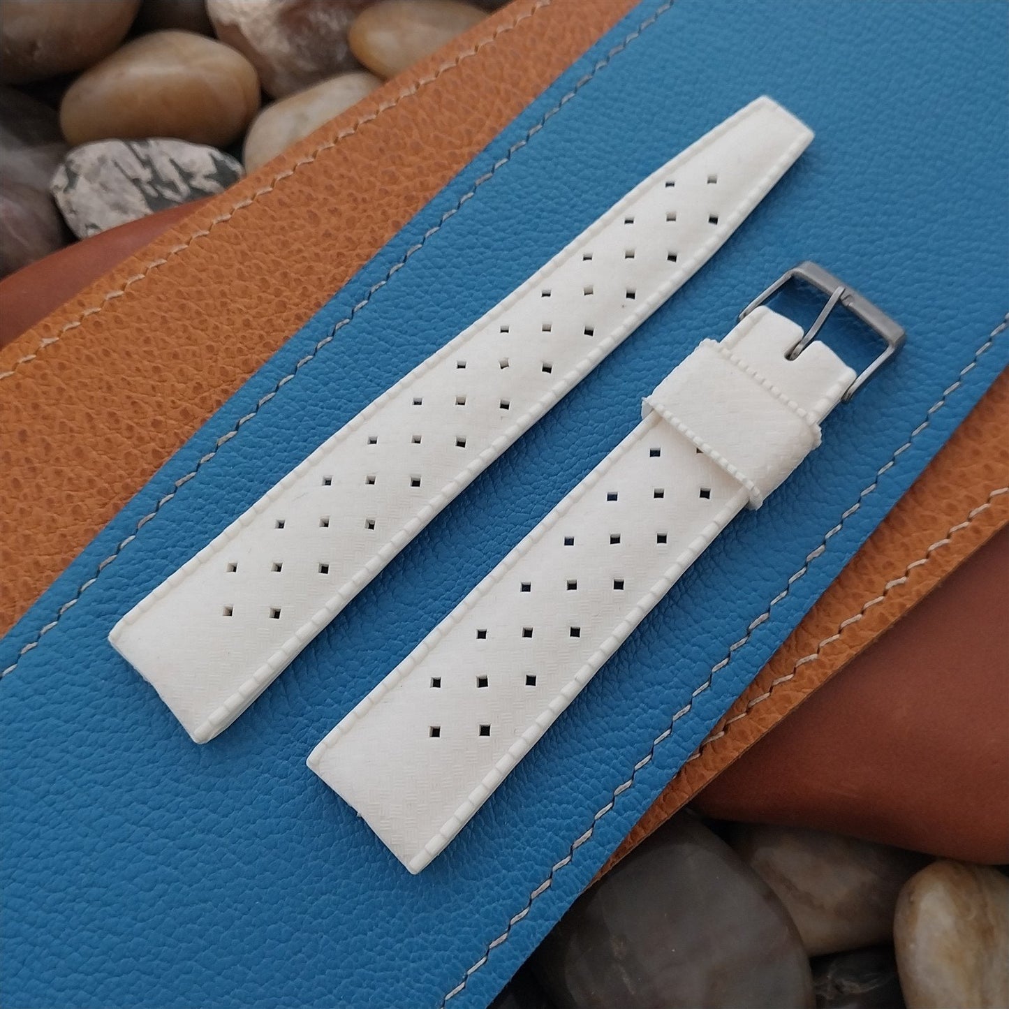 19mm Swiss Tropic Diver White Straight-End nos Vintage Watch Band