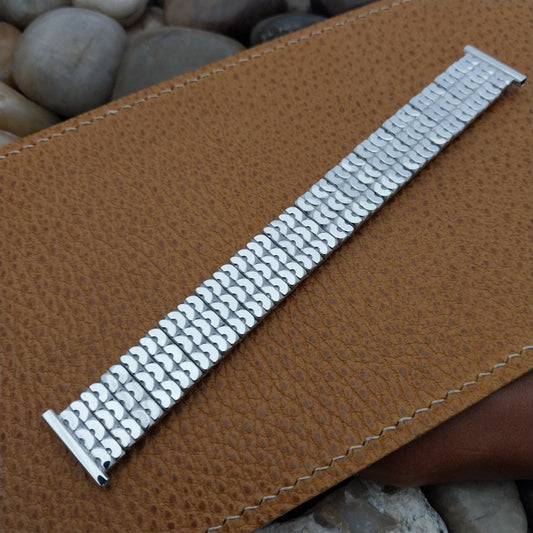 19mm 18mm 16mm White Gold-Filled 1956 Speidel Honeycomb nos Vintage Watch Band