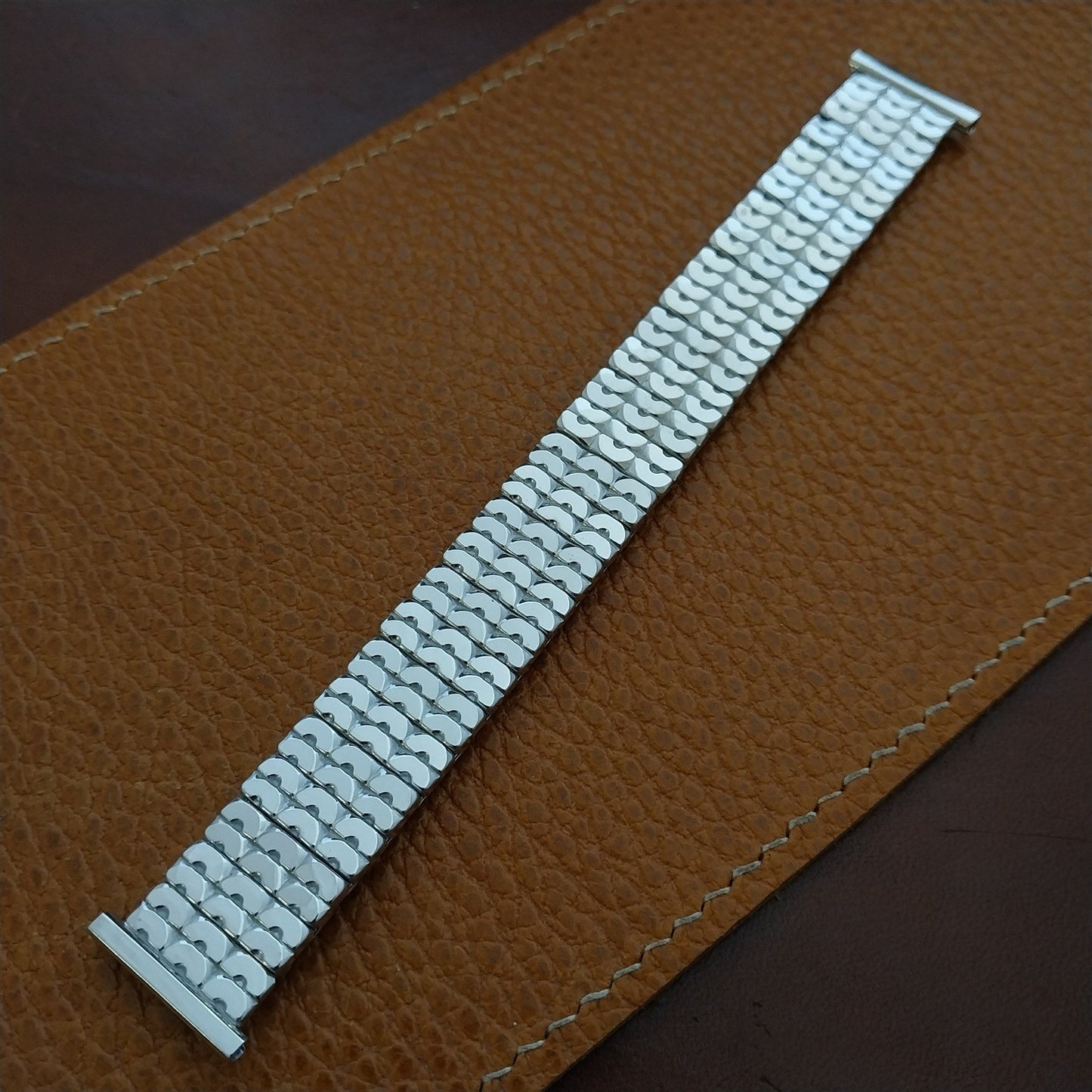 19mm 18mm 16mm White Gold-Filled 1956 Speidel Honeycomb nos Vintage Watch Band